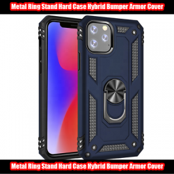 Metal Ring Stand Hard Case for iPhone 11 Pro Max A2218 Hybrid Bumper Armor Cover Slim Fit Look
